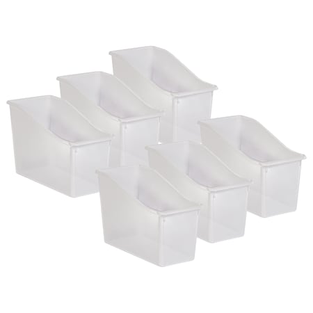 Teacher Created Resources Book Storage Bin, Plastic, Clear, 6 PK TCR20458